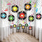 Sumind 30 Pcs 1950's Rock and Roll Music Party Sock Hop Decorations Vinyl Record Note Cutout Wall Decor Sign with Hanging Swirls Ceiling Decor for...