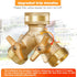 IPOW Garden Hose Splitter 2 Way Heavy Duty with Upgraded Handles, Solid Brass Water Faucet Y Splitter Hose Bib Splitter Connector Adapter with Com...