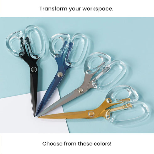 OfficeGoods 9” Stainless Steel Acrylic Scissors for Office and Home - Aesthetic and Sharp All Purpose Scissors, Perfect for Sewing, Arts and Craft...