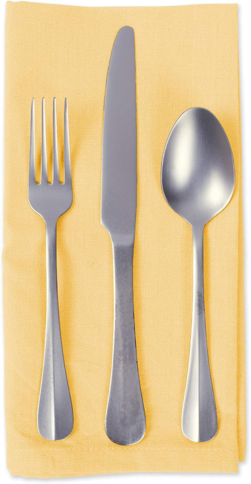 DII Solid Pastel Napkin Set Cotton, Machine Washable, 20x20 Inch, Yellow, 6 Count...