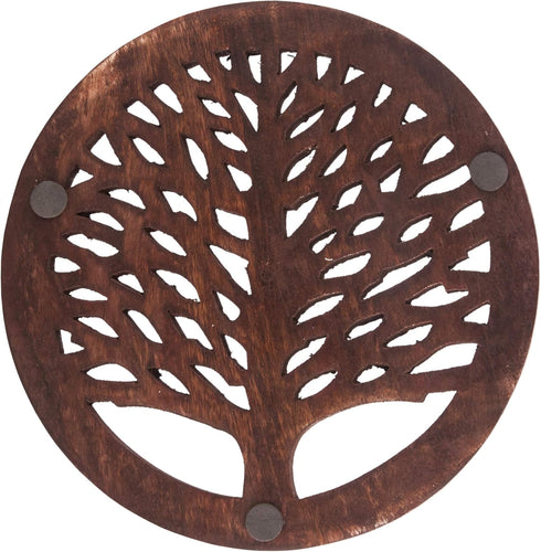 Set of 2 Wooden Trivets for Hot Dishes Pots and Pans Tea Pot Holders Nonslip Heat Resistant Kitchen Counter Accessories for Table Countertops (TRW...