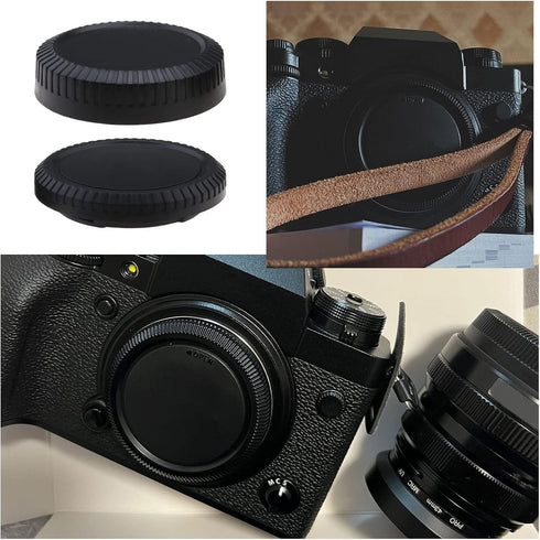 eMagTech 2 Sets Front Body Cap & Rear Lens Cap Cover Kit Compatible with Fuji X Mount DSLR Camera X-T4 X-T3 X-T2 X-T1 X-T30 X-T20 X-T10 X-H1 X-T20...