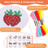 Anglekai 6Pcs Cross Stitch Kits for Beginners, Needlepoint Kits for Beginners Embroidery Starter Set, 6 Embroider Hoops and Cloth/ 6 Key Rings/Sci...