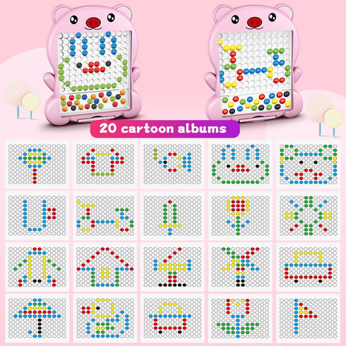 Magnetic Drawing Board - Magnetic Dots Board - Doodle Board with Magnetic Beads and Pen - Magnetic Dot Art - Montessori Educational Preschool Todd...