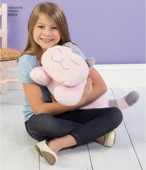 Simplicity Stuffed Kitten Sewing Patterns for Kids by Carla Reiss, One Size Only...