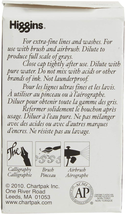 Higgins Pigmented Drawing Ink, Black, 1 Ounce Bottle (44021)...
