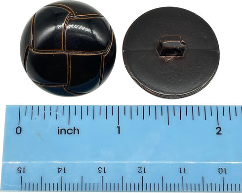 10Pc Black Plastic Resin Imitation Leather Buttons with Shank Sew On for Clothes Dress Coat Jeans Crafts 25mm 1 Inch...