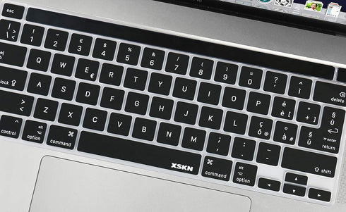XSKN Italian Black Silicone Keyboard Cover Skin for 2019 New MacBook Pro 16 inch A2141 and 2020 New MacBook Pro 13.3 inch A2338 M1 A2251 A2289 wit...