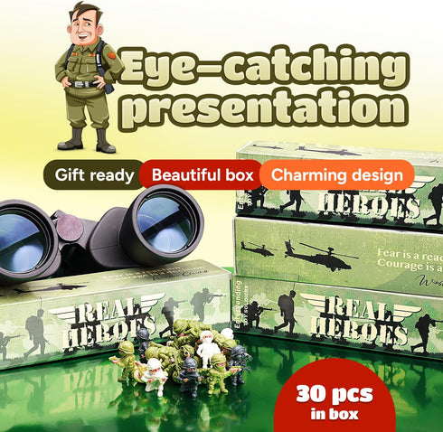 Entervending Army Men Action Figure - Small Soldiers Toys in Gift Box - 30 Pcs Army Soldier Toy Playset - Military Toys - Toy Army Men - Army Part...