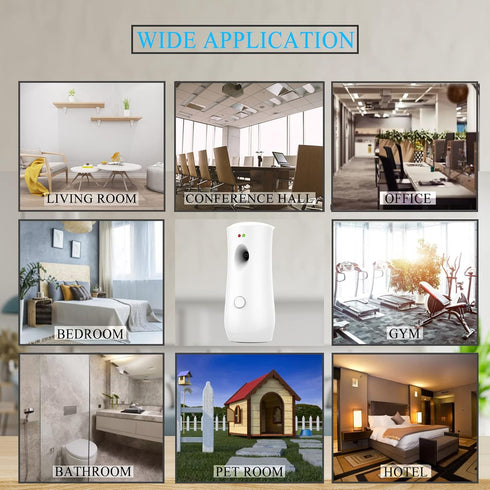 Automatic Air Fragrance Dispenser Home Wall-mounted Aerosol Spray Air Freshener for Home Offices Schools Restaurants Hotels Commercial Place (Whit...