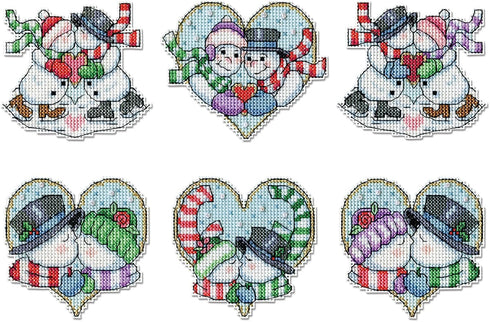 Design Works Crafts Counted Cross Stitch Ornament Kit, Snow Couple...