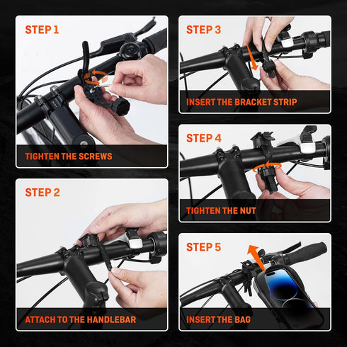 HENMI Bike Bag, Waterproof Bike Rack Bag with Sun and Rain Cover, 360° Rotating Bicycle Cell Phone Holder, Sensitive TPU Touch Screen, Bicycle Acc...