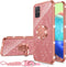 nancheng for Samsung Galaxy A71 5G Phone Case Cute Girls Women Glitter Silicone Case with Ring Stand Strap Lanyard Shockproof Protection Cover - R...