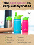 Kids Water Bottle - 12oz Purple | Leak Proof With Straw & Handle | 24 Hours Cold | Insulated, Double Wall Stainless Steel | Easy Sip Toddler Cup |...