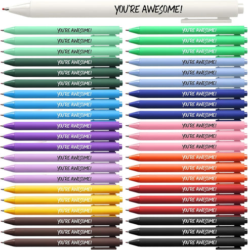 45 Pcs Inspirational Ballpoint Pens Bulk Back To School Pen You're Awesome Gift Motivational Appreciation Gift Pen for Teacher Student School Offi...