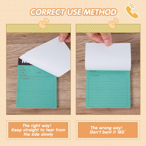 Phone Message Pad Telephone Message Sticky Notes 3.5 x 4.7 Inch Self Adhesive Message Book for Home Office School Supplies (Cute Color, 6 Pack)...