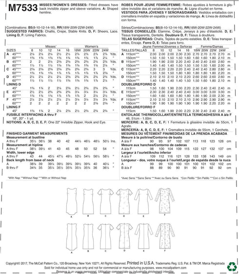 McCall's Patterns Misses'/Women's Fitted, Sheath Dresses...