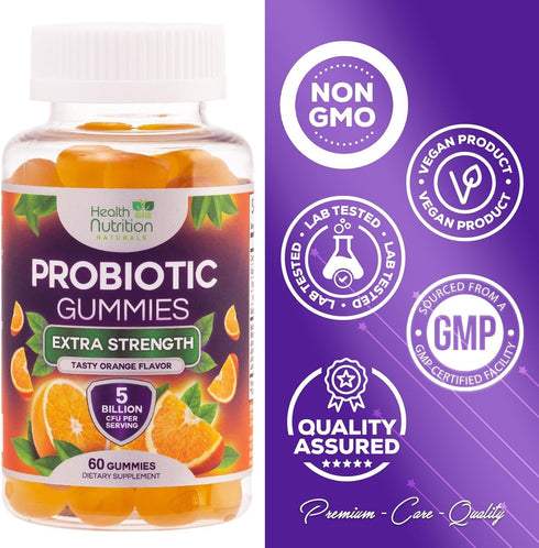 Daily Probiotic Gummies for Women & Men, Extra Strength 5 Billion CFU Daily Probiotics Gummy Supplement, Vaginal Health Gummies, Urinary, Immune, ...