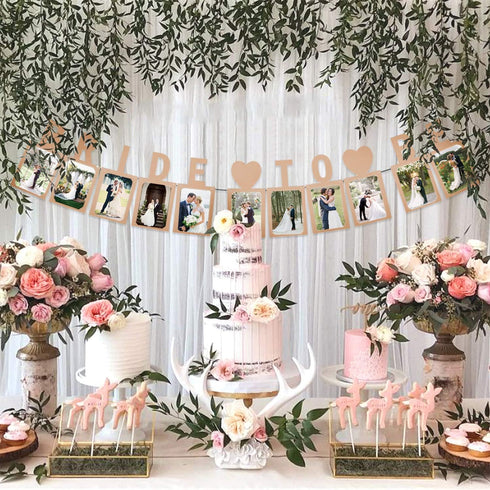 Bride to Be Photo Banner - Kraft Wedding Sign Engagement Bridal Shower Party Decoration Supplies...