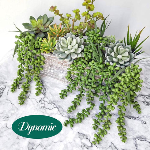 Meiliy 4pcs Artificial Succulent Plants Hanging Succulent Plants Faux Succulents Unpotted Branch String of Pearls Plant for Home Kitchen Office We...