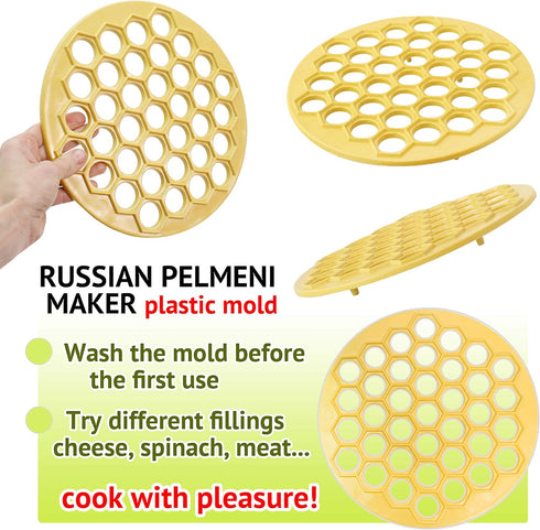 Russian Ravioli Maker Dumplings Mold - Pelmeni Plastic Mold - Siberian Pelmeni Meat - Dumpling Maker Machine - Ravioli Cutter...