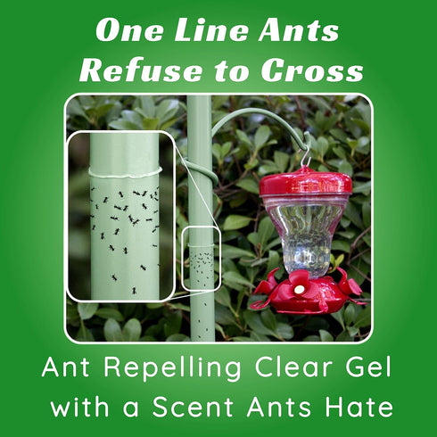 Nectar Fortress™ Natural Ant Repellent; Multi-Purpose Clear Gel Ant Guard for Hummingbird Feeders (Twin)...