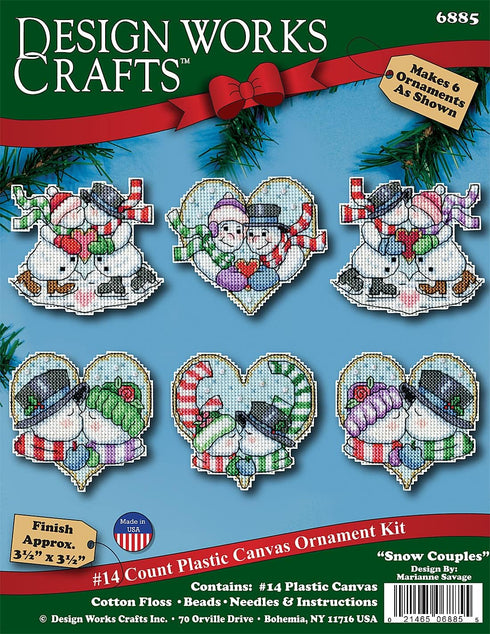 Design Works Crafts Counted Cross Stitch Ornament Kit, Snow Couple...