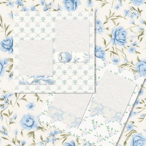 24 Sheet Light Blue Hydrangea Pattern Paper Floral Scrapbook Specialty Paper Double Sided Craft Paper For DIY Card Making Photo Album Decor, 11.8 ...