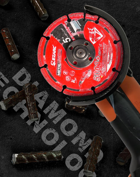EZARC Diamond Cutting Wheel 5'' x 7/8 Inch for Metal, Cut Off Wheel with 5000+ Cuts on Rebar, Steel, Iron and INOX...