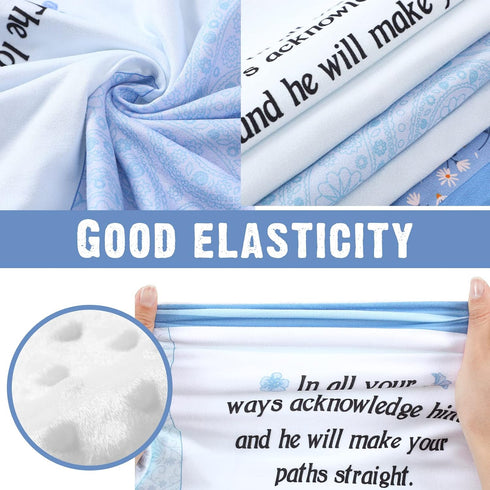 Oudain Christian Baby Blankets for Baby Blanket with Bible Verses Scripture Flowers Paisley Baby Receiving Baptism Blanket Christian Christening G...