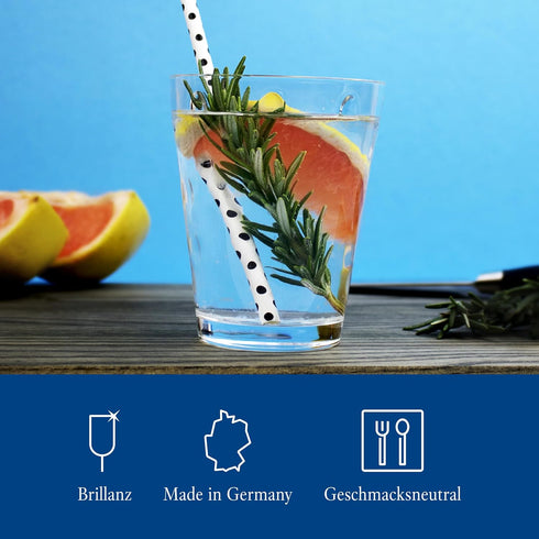 Villeroy & Boch Dressed Up Assorted Design Tumblers (Set of 4), 10.5 oz Capacity, Clear...