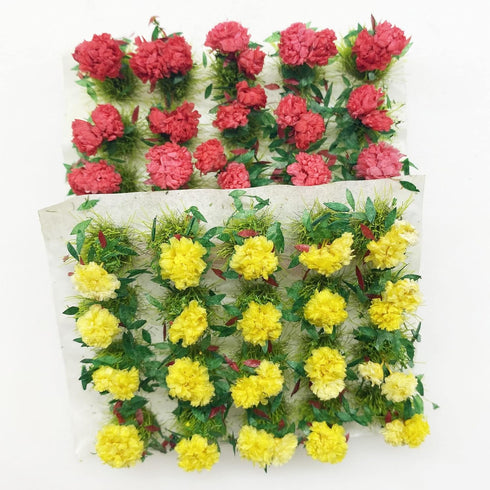 Cayway 2 Color Flower Vegetation Groups Flower Cluster Model Grass Tufts Set Miniature Static Scenery Model for DIY Architecture Building Garden S...