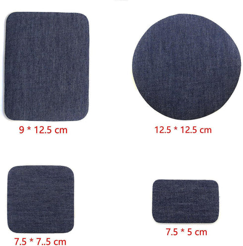 20pcs Denim Patches DIY Iron On Mending Patches with One Mini Sewing Kit for Jean Clothing and Jean Pants Apparel Sewing Fabric...