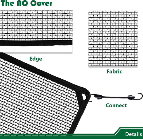 Air Conditioner Cover 28" X 28" All Seasons AC Covers for Outside Unit Includes Bungee Cords AC Compressor Condenser Top Cover Solid Black...