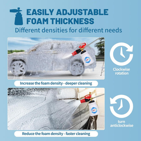 DUSICHIN Foam Cannon Soap Cannon for Pressure Washer Foam Gun Soap Sprayer 4000 PSI Wide Neck Snow Foam Gun Adjustable Nozzle Car Washer with 1L C...