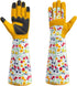 Gardening Gloves for Women,Long Sleeve Garden Rose Cactus Pruning Thorn-Proof Breathable Work Gloves with Touch Screen,Yellow Medium...
