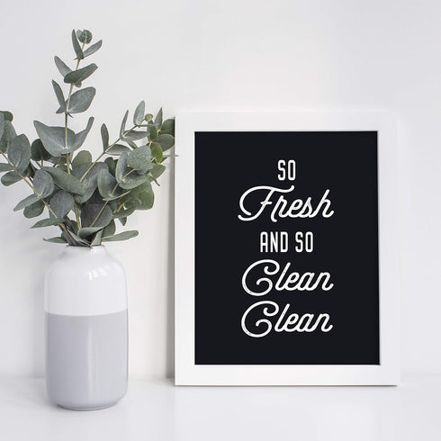 Brooke & Vine Funny Bathroom Decor Hip Hop 80’s 90’s Music Old School Rap Posters Wall Art Prints (UNFRAMED 8 x 10 Set of 4) Black and White Restr...