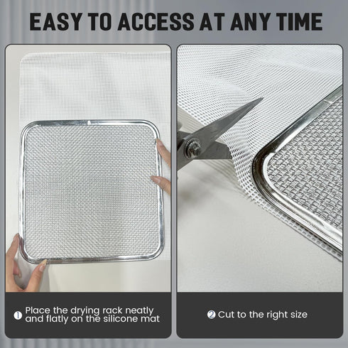 4 Pack Silicone Dehydrator Sheets,Non-stick Food Fruit Dehydrator Mats Reusable Steamer Mesh Mat for Fruit Dryer,Dehydrator Liner,Silicone Dehydra...