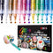 ZSCM 12 Colors Acrylic Glitter Markers Paint Pens, Rock Painting Pens Markers Metallic Art Marker for Kids Adults Card Making Painting Glass Ceram...