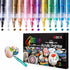 ZSCM 12 Colors Acrylic Glitter Markers Paint Pens, Rock Painting Pens Markers Metallic Art Marker for Kids Adults Card Making Painting Glass Ceram...