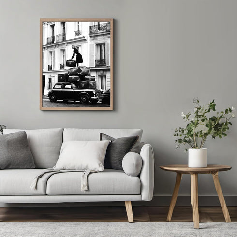 Posterizer 1 pcs-black and white photograph of humourous luxury shoping woman 1-Photography Art Gift for Women, Fashionistas, Designer Fashion Fa...