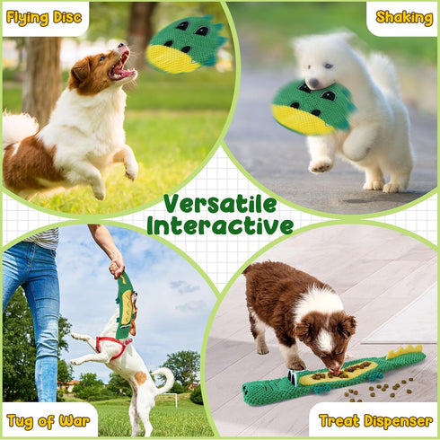 Interactive Dog Toys for Small Medium Dogs - 2 Pack Puppy Toys for Boredom and Teething, No Stuffing Squeaky Puppy Chew Toys with Crinkle, Treat D...