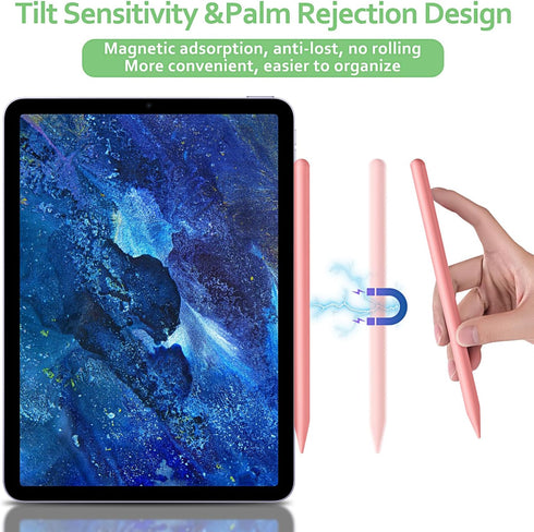 Stylus Pen for iPad 2018-2023, Magnetic Pen for Ipad, Apple Pen,Tilt Sensor & Palm Rejection,Compatible with iPad 6-10,iPad Mini 5/6,iPad Air 3-5,...