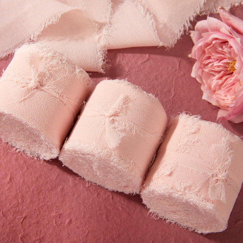 Pink Ribbon, 3 Rolls Blush Pink Mothers Day Ribbons, 1.5" x 7Yd Flower Ribbons Set for Flower Bouquet, Gift Wrapping, Wedding, Bouquet Wrap, DIY C...