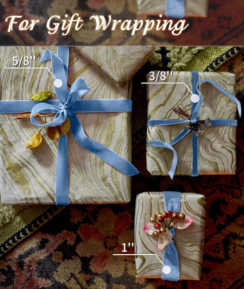 Blue Velvet Ribbon 1'' 25 Yards for Christmas Tree, Gift Wrapping, Flower Bouquet, Wreath Decorations, Bow Making...