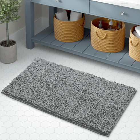 LuxUrux Bath Mat, Extra-Soft Plush Non-Slip Bathroom Rug, Luxury Chenille Microfiber Material, Super Absorbent Shaggy Bath Rug. Machine Wash & Dry...