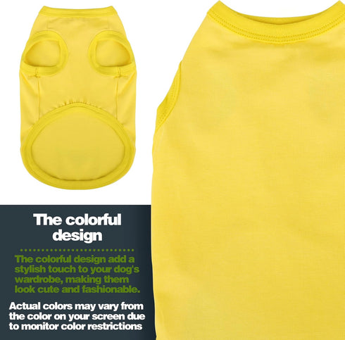 6 Pieces Plain Dog Shirt Sleeveless Puppy Cotton Dog Shirts Breathable Pet Apparel Tank Top Colorful Puppy Sweatshirt Clothes for Small Medium Dog...