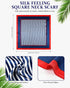 Bonuci Sailor Scarf 23.62 x 23.62 Inch Silk Satin Flight Attendant Scarf Square Red White and Blue Stripe Scarf for Women...