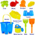 PREXTEX 10 Piece Beach Sand Toys Set for Kids - Bucket with Sifter, Shovel, Rake, Watering Can, 5 Animal and Castle Sand Molds for Kids & Toddlers...