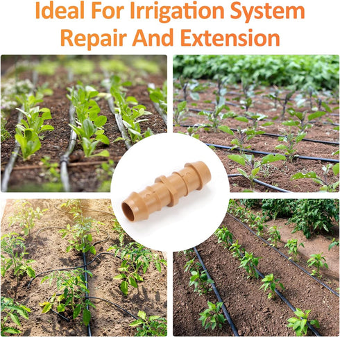 25 Pieces Drip Irrigation Coupling Fittings, 1/2'' Drip Line Barbed Coupler Connectors for 5/8", 1/2", 700" Drip Tubing for Garden Drip Sprinkler ...